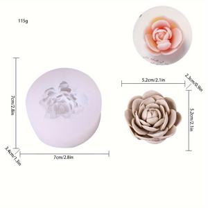 TEMU 1개 소형 모란 꽃 양초 케이크 베이킹 초콜릿 디저트 실리콘 몰드, 석고 시멘트 향기 양초 컵 양초꽂이 장식 주방 용품