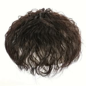 TEMU 앞머리, 웨이브 블랙 & 브라운 모발 가발로 간편하게 착용 가능한 여성용 합성 헤어, 내열성, 흑발 커버, 볼륨 강화, 데일리룩에 적합