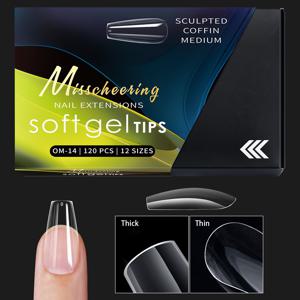 TEMU 매니큐어용 투명 네일 팁, 박스형 심리스 인조 손톱