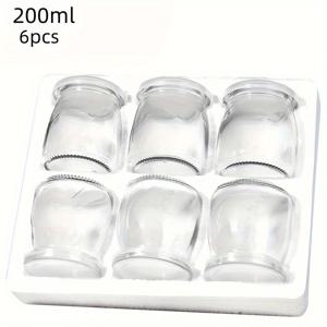 TEMU 뚜껑이 있는 유리 푸딩 병 6개 - 6.76온스