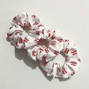 TEMU 베이스볼 프린트 헤어 타이 3개 세트 - 탄력 있는 포니테일 홀더, 번 메이커, 브레이드용 - 스타일리시한 헤어 액세서리 헤어밴드