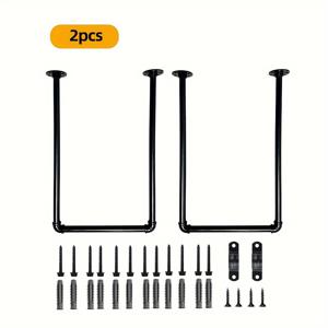 TEMU 산업 스타일 미국 컨트리 천장 설치 보관 브래킷, 빈티지 디자인, 철 파이프 지지대, 설치 키트와 함께 걸기 쉬운 설치형 천장 마운트