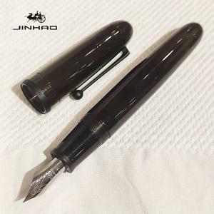 TEMU 1개 진호 9019 다다오 투명 블랙 아크릴 만년필, 스크류 오프 캡 & 컨버터 포함 - F/EF/M 펜촉, 비즈니스 필기, 서예, 사무용, 예술용, 세련된 디자인, 고급 소재, 부드러운 잉크 흐름, 문구 애호가를 위한 선글라스 스타일