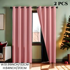 TEMU 2-패널 단색 커튼, 열차단 및 자외선 차단 기능 - 그로멧 탑, 거실, 침실, 주방, 욕실에 완벽 - 모던 로맨틱 홈 데코