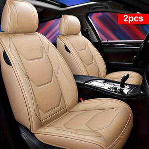 TEMU 2개 세트 자동차 시트 커버 - 퀼팅 PU 가죽, 사계절 사용 가능, 편안하고 내구성 강함, 쉬운 설치 차량 인테리어 장식 - 당신의 차에 재미를 더하세요