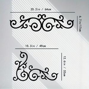 TEMU 금속 스크롤 벽 장식 러스틱 철제 벽 메달리온 전통 스크롤 아트 액센트 스크롤 페어 - 현관문 위, 복도, 거실용