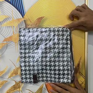 TEMU 1개 하운드투스 패턴 보관 가방 - 내구성 있는 PVC 소재, 이사 및 담요 및 옷 정리용