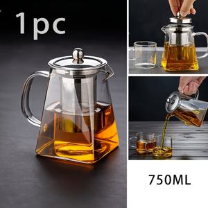 TEMU 고 붕규산 내열 유리 찻잔 1개 - 대용량 플로럴 티포트 (가정용) - 브루잉 포트 - 사각 내열 붕규산 유리 찻잔 (티 필터 포함), 가정 및 사무실에서 플로럴 및 루스 리프 티를 제조하는 데 적합한 선택
