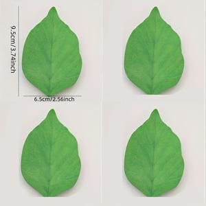 TEMU 200개 대형 녹색 잎 스티키 노트 - 자체 접착, 제거 가능한 메모 패드, 책상 정리 및 장식용 - 알림, 메시지 및 테마 노트, 스크래치 패드, 행운, 기억, 비밀 테마에 완벽함