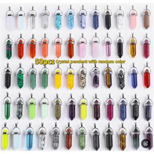 TEMU 30/50개 육각형 인조 펜던트, 반짝이고 내구성 강한 DIY 주얼리 만들기용 혼합 가능