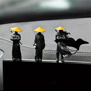 TEMU 3개 홈 크리에이티브 고대 스타일 검사 장식 피규어 차량 디스플레이 대시보드용, 정원 화분 장식용 기사 장식품, 1.97인치