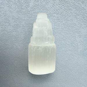 TEMU 천연 셀레나이트 타워 - 거친 새틴 스파 석고, 홈 데코 및 독특한 선물 아이디어에 완벽함