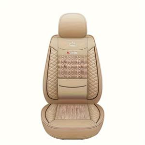 TEMU 럭셔리 카시트 커버 - 사계절용 통기성 앞좌석 쿠션, 골드/블랙/베이지/탄/그레이/브라운/화이트/블랙 골드 트림, 다중 컬러 옵션, 정밀한 헤드레스트 & 요추 패딩, 자동차 내부 액세서리 (SUV, 크리스마스 선물 호환)