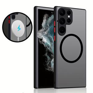 TEMU 휴대폰 케이스 - 삼성 S25 울트라/S24 울트라/S24 플러스/S24 FE/S23 울트라/S22 울트라/S21 울트라/S21 Fe/노트 20 울트라/S20 울트라에 적합한 부드러운 모서리 보호 기능이 있는 맞춤형 마그네틱 휴대폰 케이스