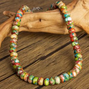 TEMU 자연 색상의 스톤 비즈로 제작된 목걸이 한 개. 스타일 디자인으로 행운을 상징합니다. 이 아름다운 가슴뼈 목걸이는 생생한 도파민 색상 조합을 선보이며 여행, 일상복으로 완벽합니다.