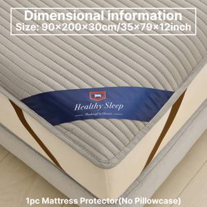 TEMU 1개 매트리스 커버, 저소음하고 포근한 고정 시트, 부드럽고 통기성 좋음, 싱글 또는 더블 침대에 적합, 침실 및 게스트룸에 이상적 (베개 커버 제외)