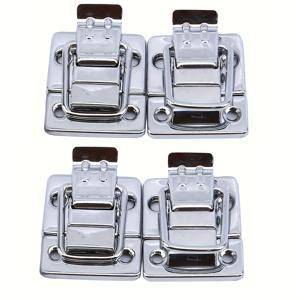 TEMU 스테인리스 스틸 크롬 플립 잠금장치 4개 세트 - 가방 버클 추가, 가방, 캐비닛, 캐스킷 보안에 적합