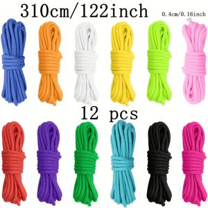 TEMU 다기능 12색 나일론 로프 세트 - 각 조각 길이 10.2피트, 팔찌, 끈, 강아지 목걸이 및 야외 장비에 적합