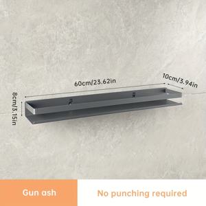 TEMU 무수르 알루미늄 욕실 선반 - 무드릴 벽걸이형, 스테인리스 스틸 소재, 욕실 화장품 정리대, 전기도금 그레이 표면, 쉬운 설치 - 완벽한 부활절 선물, 선반