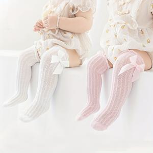 TEMU 유아 및 아동용 긴 양말 2켤레/3켤레/4켤레, 얇은 여름 스타일, 무지개뱀 방지 무릎 길이 양말 (0-4세 아기용), 신생아 메시 에어컨 양말