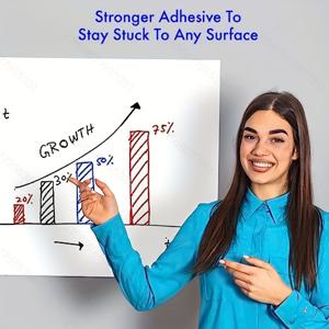 TEMU 대형 화이트보드 필름 롤, 알루미늄 호일 마커 3개 포함, 드라이 이레이즈, 분리 및 재사용 가능한 낙서 보드, 냉장고 및 사무실용 접착식 화이트보드 필름