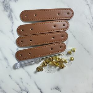 TEMU 4개입 새로운 스냅 수제 직조 가방/지갑 제작 부자재, 더블 홀 PU 소재 벨트 교체 후크 (공예 선물, 지갑 제작, DIY 지갑 제작용)