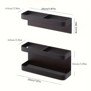 TEMU 1개 무자석 접이식 우산걸이 - 강력한 자석이 달린 이중층 벽부착형 문걸이, 공간절약형 우산·모자·가방 정리대, 미니멀 디자인, 세련된 마감, 실용적인 수납랙