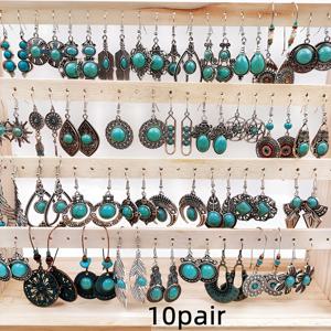 TEMU 남성용 귀걸이 10쌍, 빈티지 드롭 디자인 여성용, 도매용 귀걸이 선물, 다양한 스타일, 배터리 없음