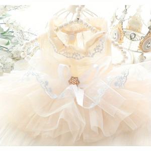 TEMU 귀여운 강아지 옷, 가볍고 레이스가 있는 공주 드레스, 봄, 여름용, , 포메라니안, 그리고 다른 작은 강아지, 그리고 고양이 옷에 적합한 리본 장식