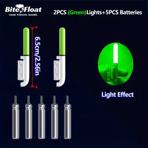 TEMU 야간 낚시 막대 팁 라이트 낚시 표시기 세트 (막대 팁 라이트 2개 + 5개 (물고기 물고기 CR425 배터리) 유럽 잉어 야간 낚시 액세서리 키트)