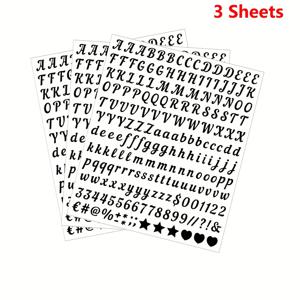 TEMU 알파벳 스티커 3장 0.5인치 비닐 접착식 숫자 알파벳 스티커, 우체통 번호 라벨 DIY 공예품 미술 제작, 간판용 데칼, 노트북용