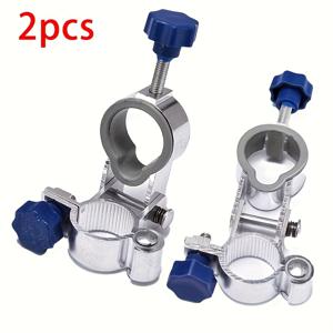 TEMU 2개 세트 헤비듀티 알루미늄 합금 낚시 우산대 클램프 커넥터 - 회전 및 스위블 조인트, 블루 낚시대 액세서리 (염수/담수 낚시용), 내구성 및 부식 방지 (낚시대 호환 가능)