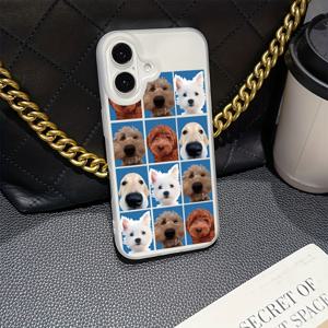 TEMU 귀여운 개 사진이 포함된 창의적인 폰 케이스 디자인, 아이폰 모델 16, 15, 14, 13, 12, 11 프로 맥스, 미니, XR, XS, X, 7, 8 플러스와 호환 가능, 부드러운 TPU로 제작되어 매트 핏이 있습니다.