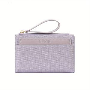 TEMU 여성용 고품질 지갑 - 스타일리시한 2-in-1 멀티 카드 및 동전 홀더, RFID 차단, 지퍼 잠금, 손목 스트랩, 귀여운 지갑