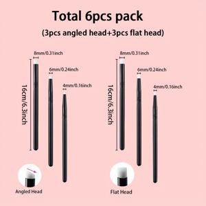 TEMU AlinaCraft 평면/각도 디테일 잉크 블렌딩 브러시 세트, 공예 프로젝트용 4mm/6mm/8mm 헤드 미니 디테일 페인트 브러쉬, 정교한 스텐실 카드 만들기