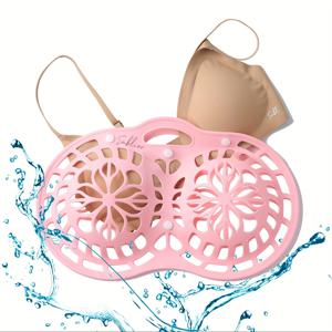 TEMU 1개 실리콘 브라 세탁 가방, 오벌 스냅 클로저, 내구성 및 변형 방지 디자인, 스포츠/임신/무봉제 브라용, 섬세한 옷 건조 보관 파우치, 속옷/양말/수건용, 세탁 가방