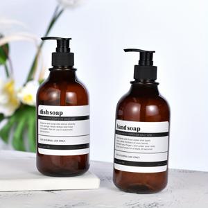 TEMU 500ml 재충전 가능한 펌프 디스펜서 욕실 손수세미 세제 디스펜서 용기 세트 2개