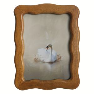 TEMU 5x7 사진 액자, 5x7 사진 전시용, 물결 모양 가장자리 원목 사진액자, 탁상용 및 벽걸이용, 세로/가로 전시용 투명유리 포함, 러스틱 브라운, 1개입