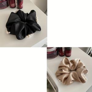 TEMU 2개입 한국 스타일 프렌치 하이엔드 성격 진주 대장간 머리끈 여성 헤어 액세서리 헤어 로프 간편 패션 머리끈 헤어 장식