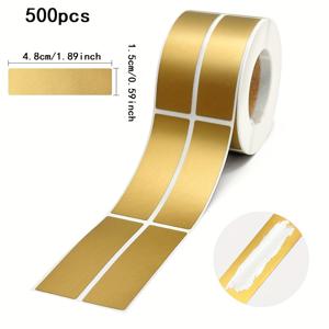 TEMU 롤당 500개 스티커, 크기 1.89*0.59인치, 사무실 스티커, 스크래치 오프 스티커 롤, 직사각형 모양, 골드 및 실버 색상으로 제공, 필름 코팅 스크래치 오프 스티커, 파티, 이벤트, 선물용으로 적합