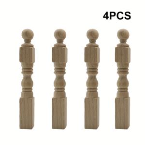 TEMU 4개 로마 스타일 호박 기둥 | 가정 장식용 미완성 나무 테이블 다리, 조경 재료, 복도 다리 장식