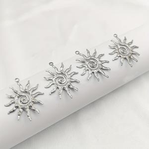 TEMU 목걸이, 귀걸이, 허리 체인 제작용 스테인리스 스틸 할로우 스웰 해양 생물 모양 펜던트 주얼리 추가 4개 세트, 레트로 패션 간편 펜던트