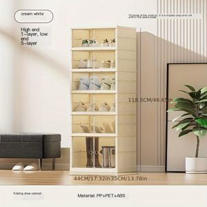 TEMU 조립 불필요의 접이식 신발장, 다양한 신발 사이즈를 위한 넉넉한 다층 디자인, 현관 및 복도에서 신발 정리를 위한 이상적인 제품