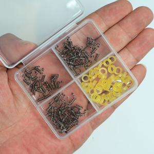 TEMU 60개/박스 걸이형 새우 훅 액세서리 스프링 클립 세트 1/0# 3/0# 5/0# 그루퍼, 스네이퍼 및 바다 낚시용 보조 바벨 클립