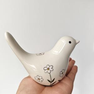 TEMU 1개/2개 세트 크리에이티브 노르딕 새 홈 데코 - 소형 데이지 패턴 디자인 세라믹 수제 그림, 홈 데스크탑 장식용, 부활절과 할로윈에 적합