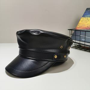 TEMU 새로운 가을/겨울 인조 가죽 영국 해군 베레모, 스타일리시한 오리 부리 모자, 팔각형 모자, 여성용 인조 가죽 플랫 캡, 야외 모자