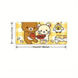 TEMU 1개 릴라쿠마스 (Relaxamu) 코구마짱 게이밍 마우스패드 & 데스크 매트 - 미끄럼 방지 고무 베이스, 귀여운 일본 애니메이션 PC/사무실/홈용 매트, 세탁 가능한 표면, 애니메이션 팬을 위한 완벽한 선물, 재미있는 디자인, 이중 언어 디자인