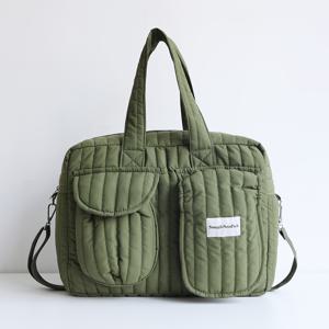 TEMU 다용도 수납 가능한 대형 퀼트 기저귀 가방 – 병, 기저귀, 옷 등 보관에 완벽! 주말 여행이나 이동 중 엄마와 아빠를 위한 이상적인 선택