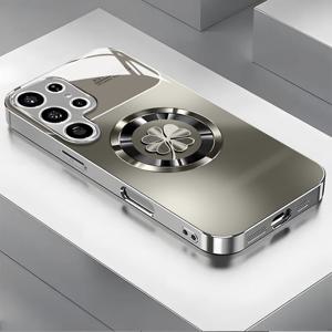 TEMU 휴대폰 케이스 - 네잎 클로버 전기 도금 은색 신형 휴대폰 케이스, 25/S24/S23/S22/S21/S20/Note 20/A11/A12/A13/A14/A15/A20/A21S/A22/A23/A24/A25/A31/A32/A33/A42/A34/A50/A51/A52/A53/A54/A55/A70/A71/A72/A73 강화 유리 호환