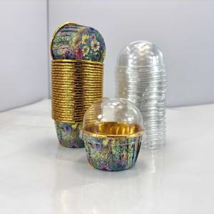 TEMU 50개 세트 빈티지 식물무늬 컵케이크 라이너 (뚜껑 포함/미포함) - 3가지 디자인, 웨딩·파티·피크닉·봄·정원 행사용